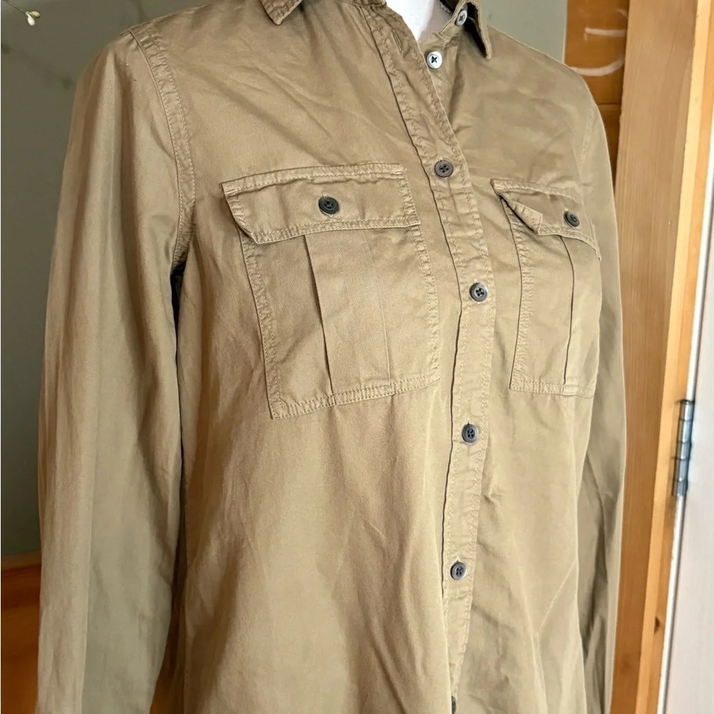 J. Crew Women's Khaki Button-Down Shirt